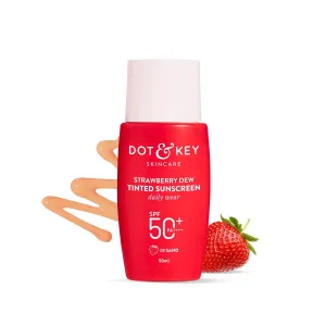 Dot And Key Strawberry Dew Tinted Sunscreen SPF 50  Pa     - 03 Sand | Protection Against UA/UB | Broad Spectrum, Water & Sweat resistant | For All Skin Types | 50ml
