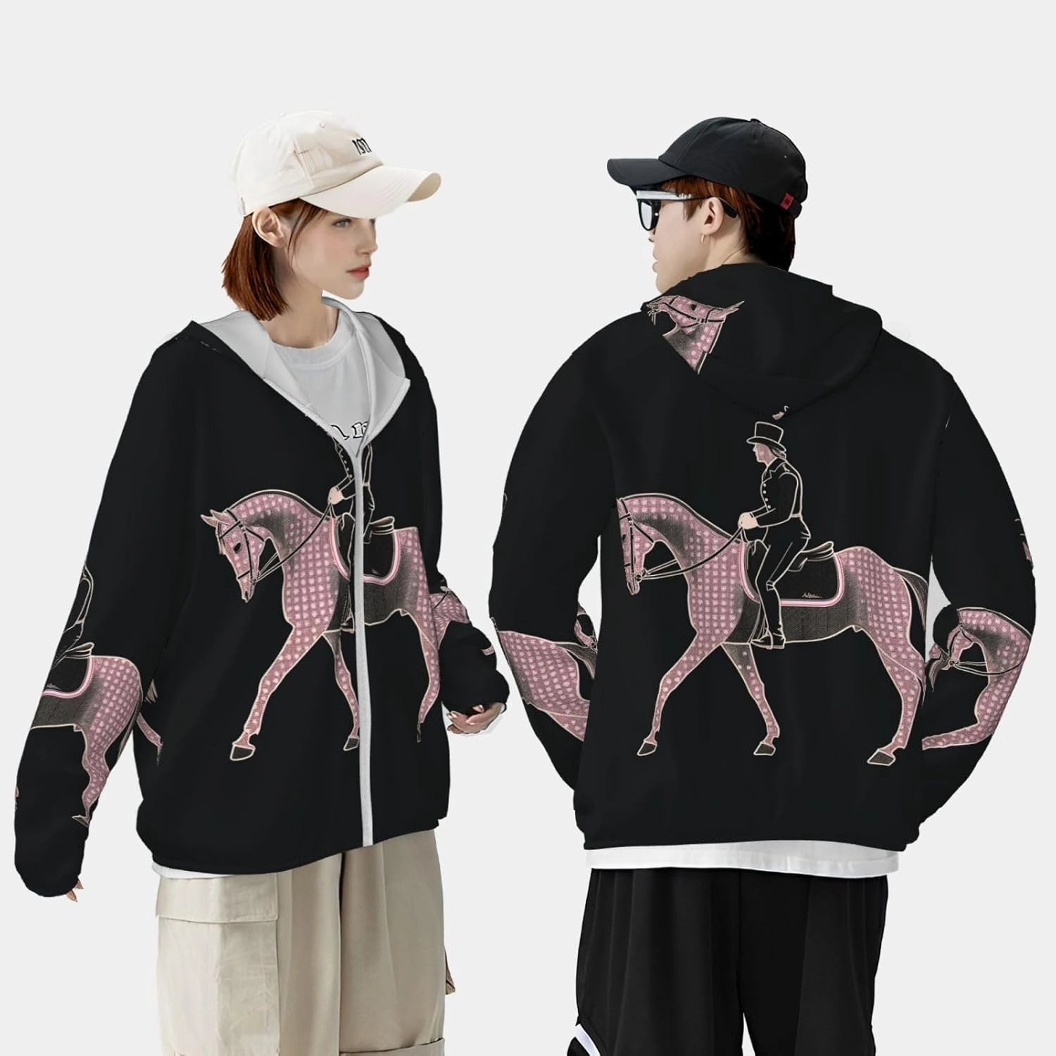Dressage Dressage Rider Horse Sun Protection Hoodie Women Men Jacket UPF 50  Long Sleeve Sun Shirt