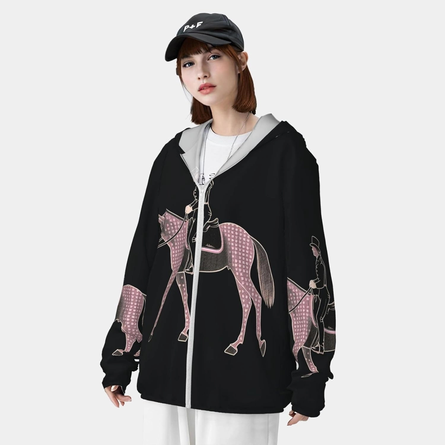 Dressage Dressage Rider Horse Sun Protection Hoodie Women Men Jacket UPF 50  Long Sleeve Sun Shirt