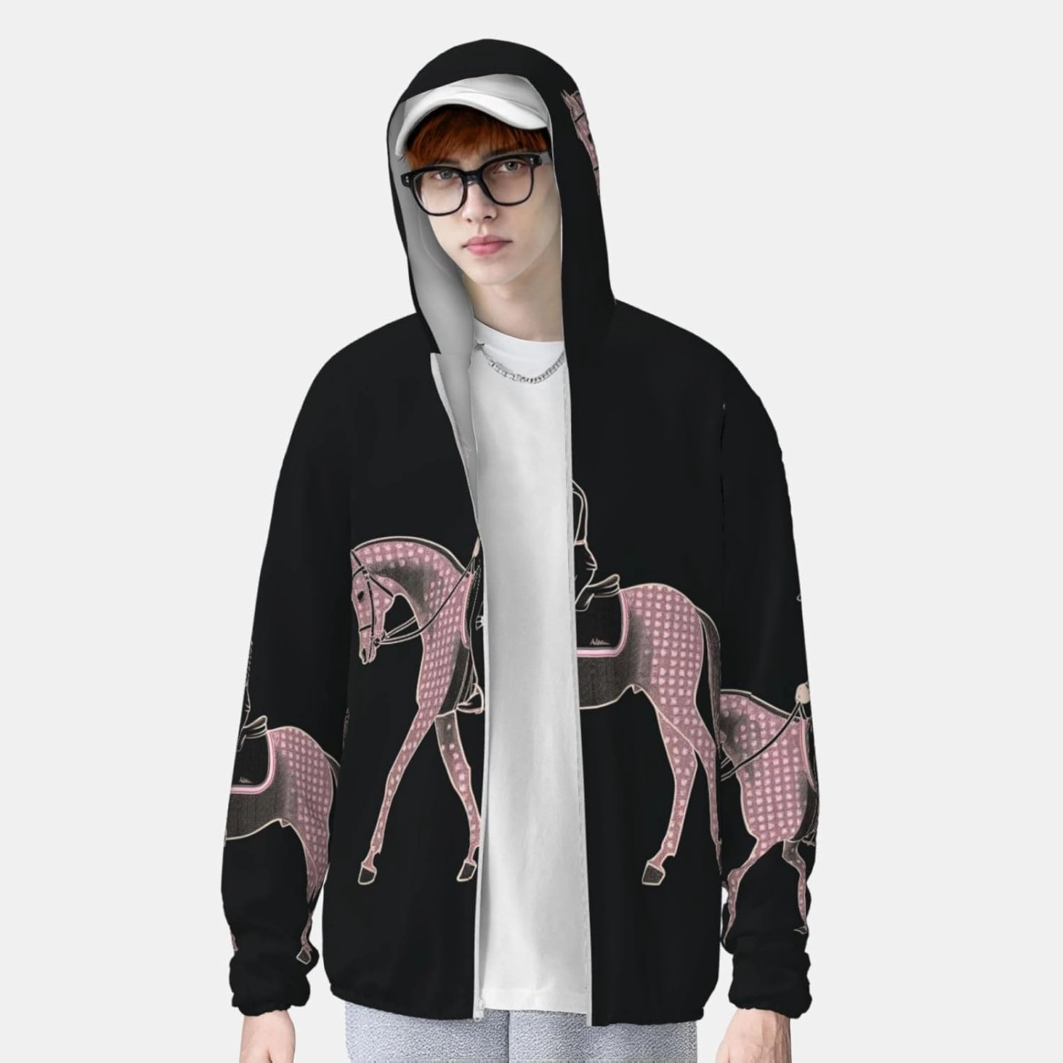 Dressage Dressage Rider Horse Sun Protection Hoodie Women Men Jacket UPF 50  Long Sleeve Sun Shirt