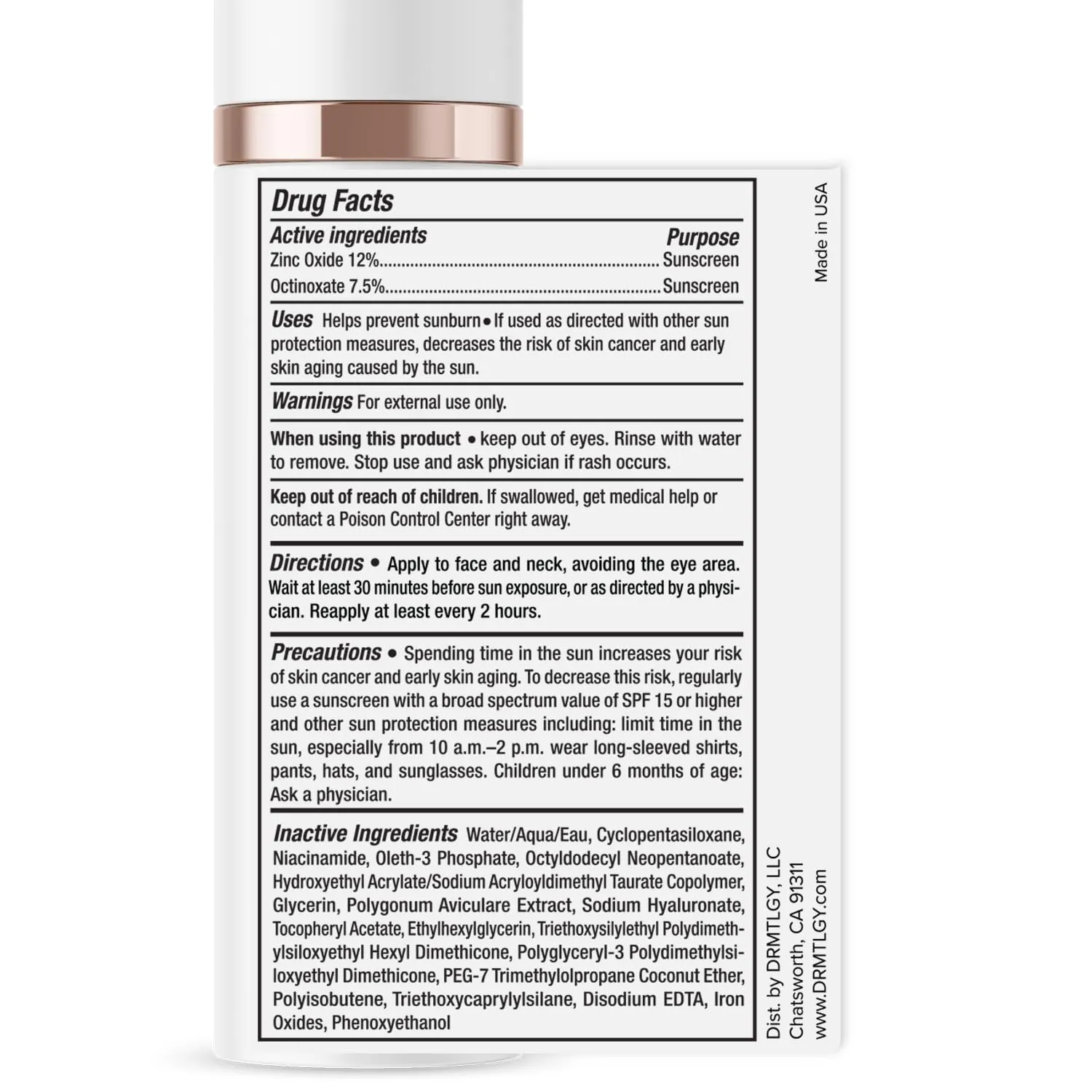DRMTLGY Matte Tinted Moisturizer SPF 46 – Anti-Aging Face Sunscreen & Lightweight Makeup with Broad Spectrum UV Protection – Hydrating Skin Care & Face Moisturizer – FSA HSA Eligible (1.7 oz)
