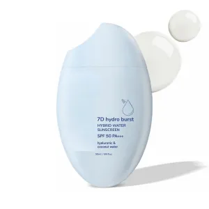 DT Sunscreen With Hyaluronic & SPF 50 PA     UVA/B Broad Spectrum Protection Dewy Skin | No White Cast with 7D Hydro Burst | Sweat proof | Men & Women | Paraben Free | 50 ml