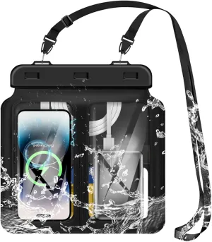 Dual Pocket Large Waterproof Phone Pouch Floating, IPX8 Waterproof Phone Lanyard Case for iPhone 16 15 Pro Max 14 Plus 13 12 11 XR XS SE Galaxy Up to 7.2'', Water Proof Dry Bag For Beach Kayak