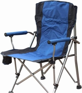 Easy to Assemble Folding Chair with Cup Holder Outdoor Portable Lawn Adults Chairs Mesh Side Pockets Can Support 308 Pounds Camping Trip Portable (Blue)
