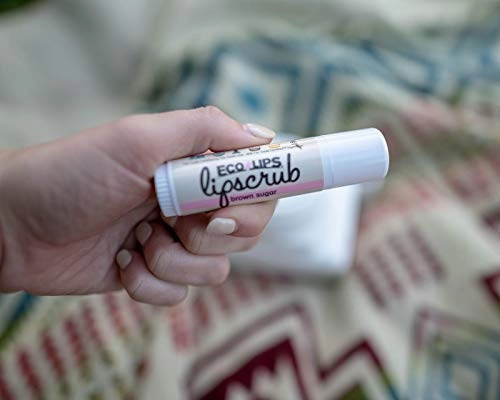 Eco Lips LipScrub Sugar Scrub Sticks - Brown Sugar & Vanilla Bean - 100% Natural Lip Care Treatment with Organic Sugar and Coconut Oil - Gently Exfoliate & Polish Dry, Flaky Lips, 100% Edible