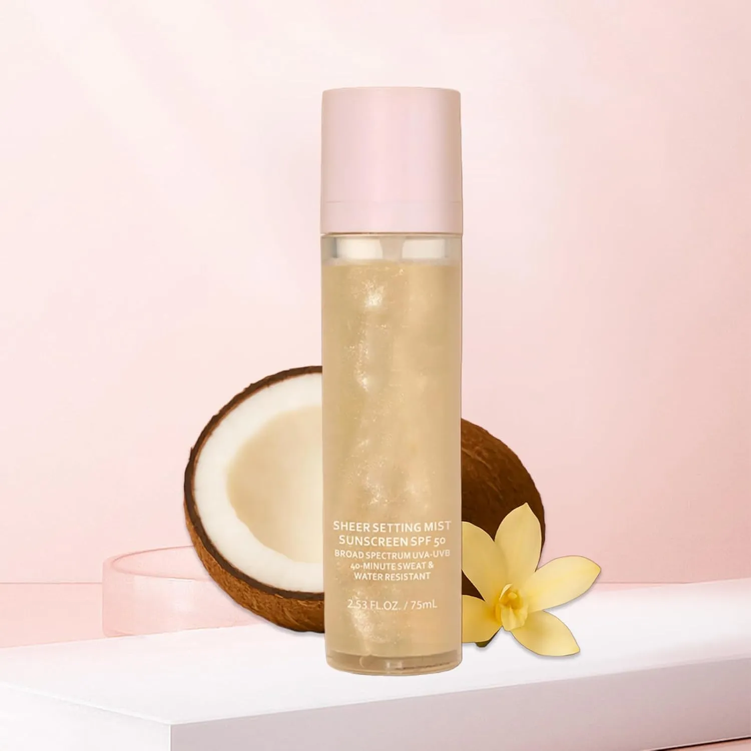 Elaria Sheer Setting Mist Sunscreen SPF 50, Sunglaze Sheer Setting Mist Sunscreen SPF 50, Lightweight Sprays Fast Absorbing for Reducing Moisture Loss (1)
