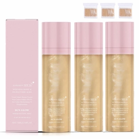 Elaria Sheer Setting Mist Sunscreen SPF 50, Spray Sunscreen SPF 50, Setting Mist Sheer, Body Oil Spray for Face Body, Fast-Absorbing, Hydrating, Non-Greasy (3 pcs)
