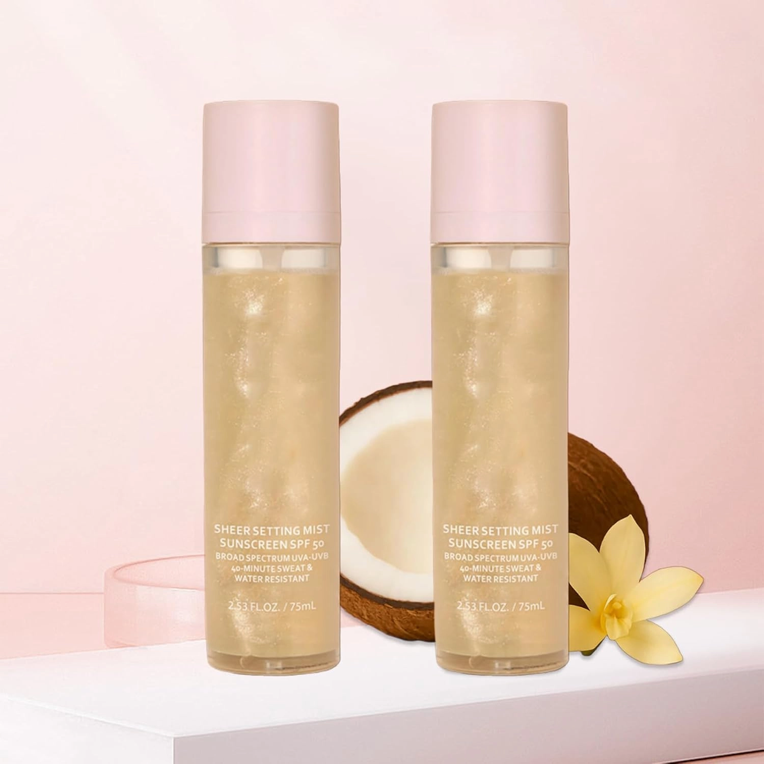 Elaria Sheer Setting Mist Sunscreen SPF 50, Sunglaze Sheer Setting Mist Sunscreen SPF 50, Lightweight Sprays Fast Absorbing for Reducing Moisture Loss (2)