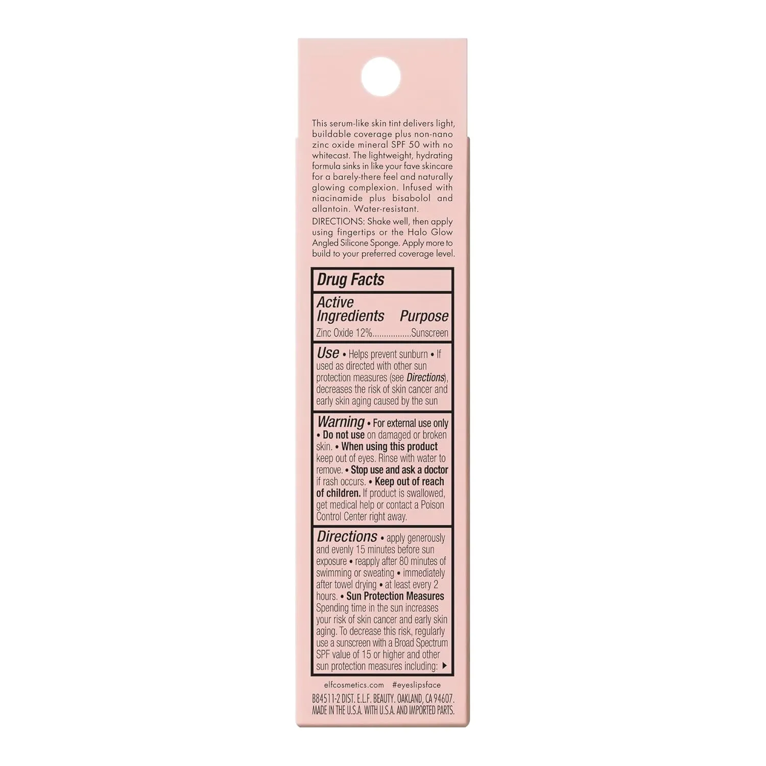 e.l.f. Halo Glow Skin Tint SPF 50, Tinted Moisturizer For Light, Buildable Coverage, Creates A Natural Glow, Vegan & Cruelty-Free, 8 Medium Neutral