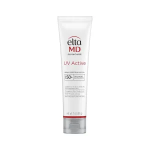 EltaMD UV Active Mineral Sunscreen with Zinc Oxide, SPF 50 , Water Resistant Sunscreen Up to 80 Minutes, 3.0 oz Tube