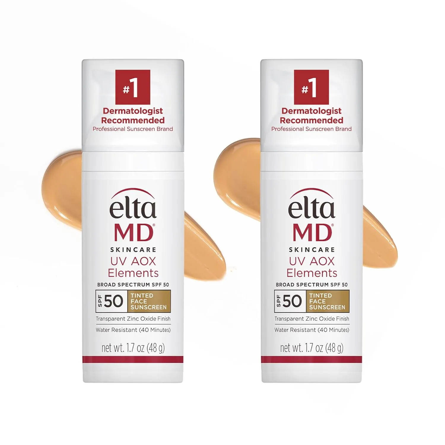 EltaMD UV AOX Elements Tinted Mineral Face Sunscreen Lotion, Tinted Moisturizer for Face SPF 50 with Antioxidants, For Dry Sensitive Skin 1.7 oz Pump