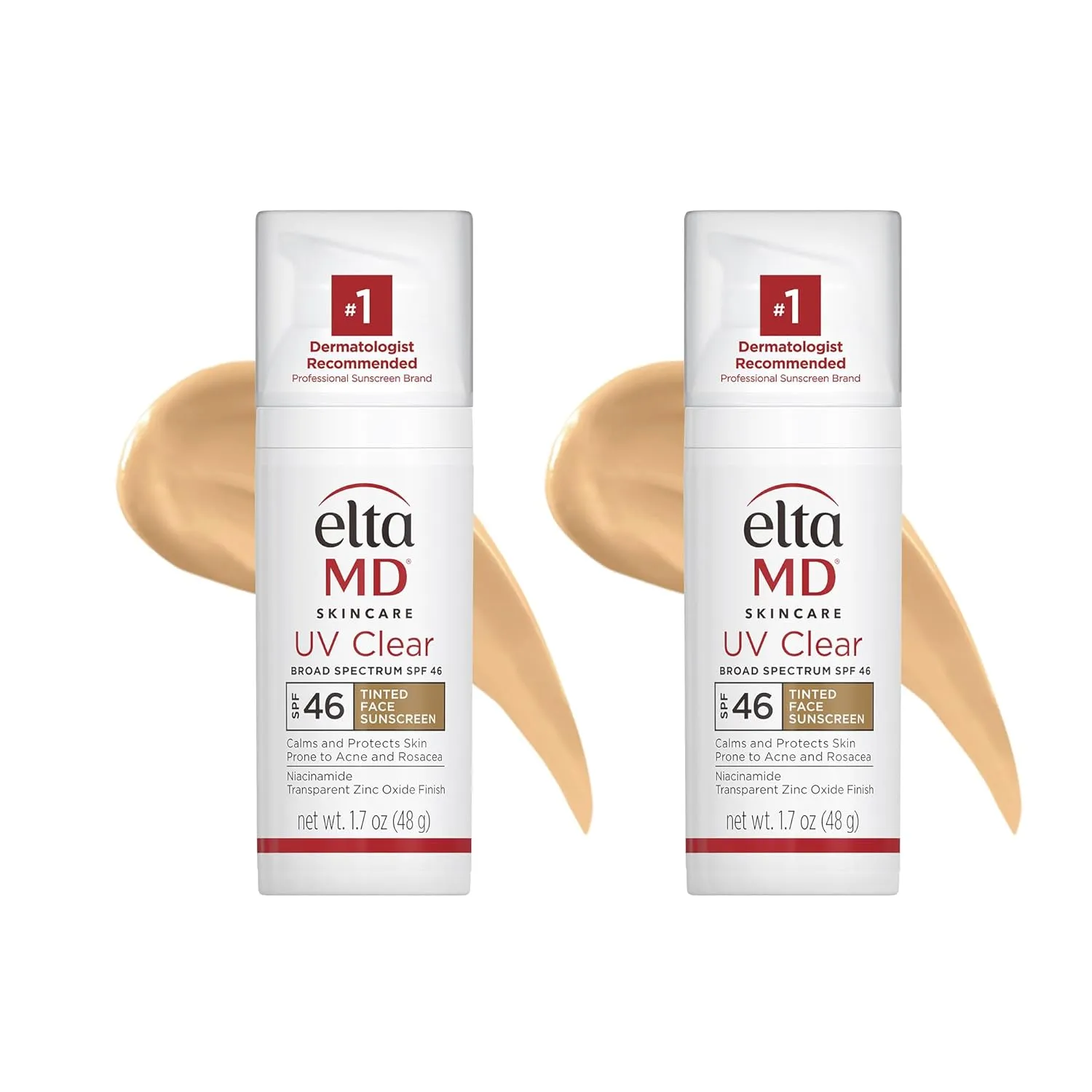 EltaMD UV Clear Tinted Face Sunscreen, SPF 46 Oil- Free Tinted Sunscreen with Zinc Oxide, Dermatologist Recommended Sunscreen, 1.7 oz Pump