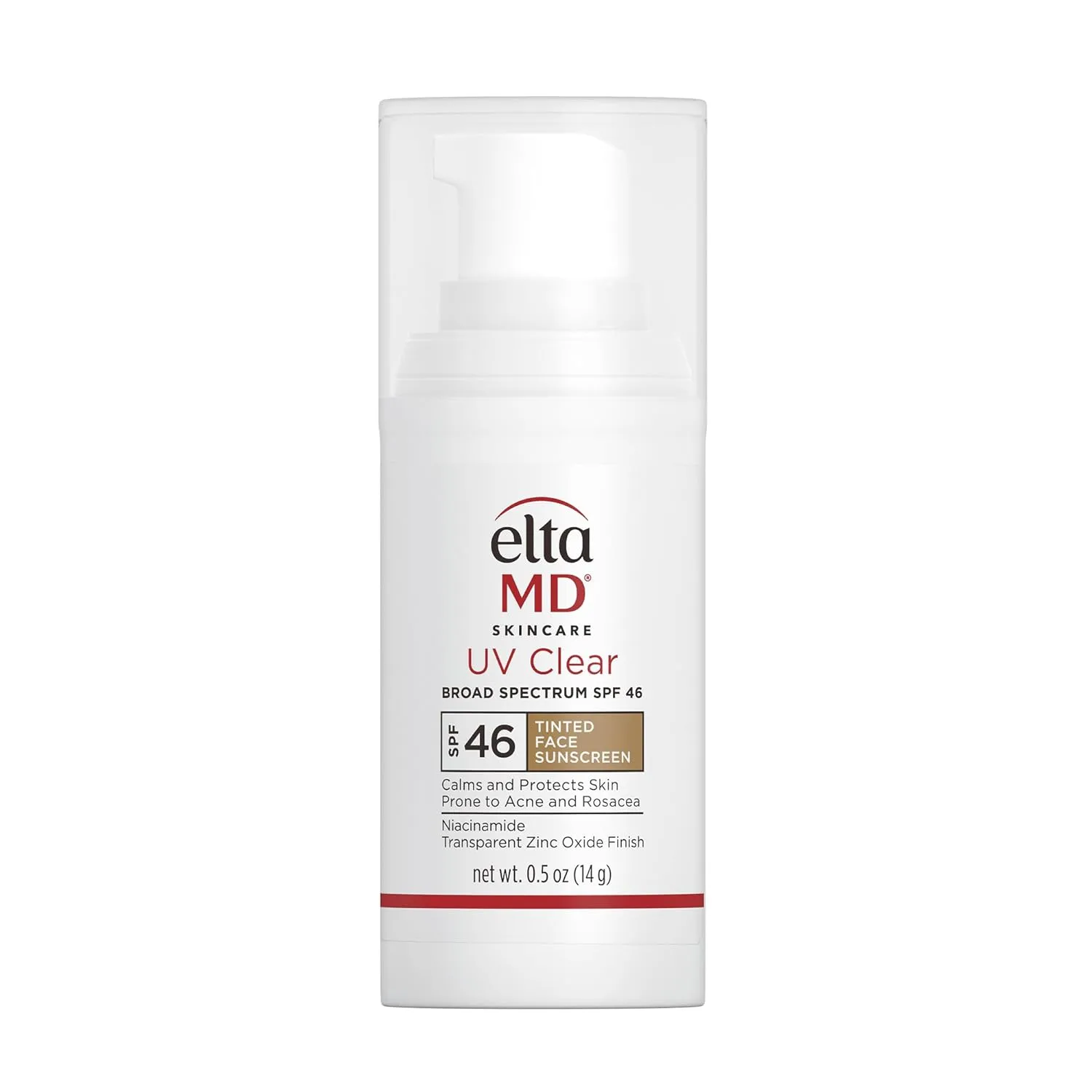 EltaMD UV Clear Tinted Face Sunscreen, SPF 46 Oil- Free Tinted Sunscreen with Zinc Oxide, Dermatologist Recommended Sunscreen, 1.7 oz Pump