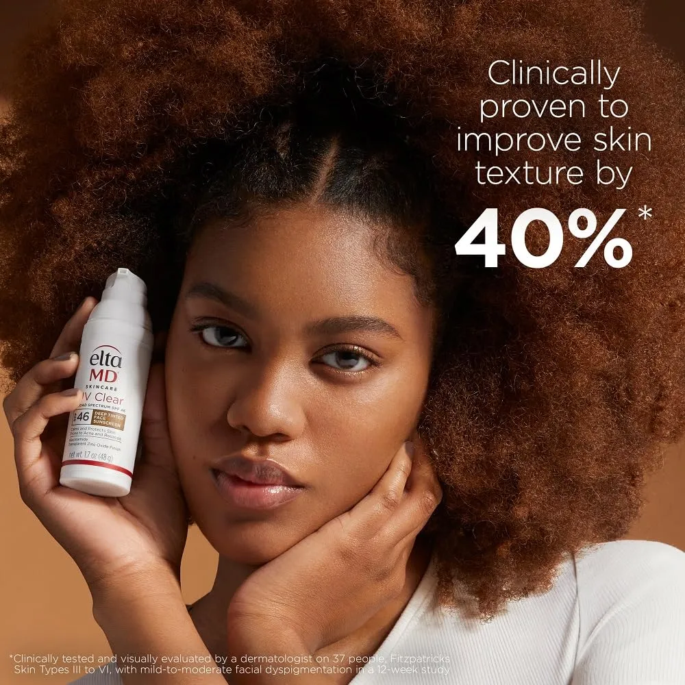 EltaMD UV Clear Tinted Face Sunscreen, SPF 46 Oil- Free Tinted Sunscreen with Zinc Oxide, Dermatologist Recommended Sunscreen, 1.7 oz Pump