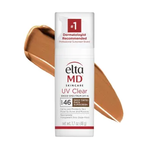 EltaMD UV Clear Tinted Face Sunscreen, SPF 46 Oil- Free Tinted Sunscreen with Zinc Oxide, Dermatologist Recommended Sunscreen, 1.7 oz Pump