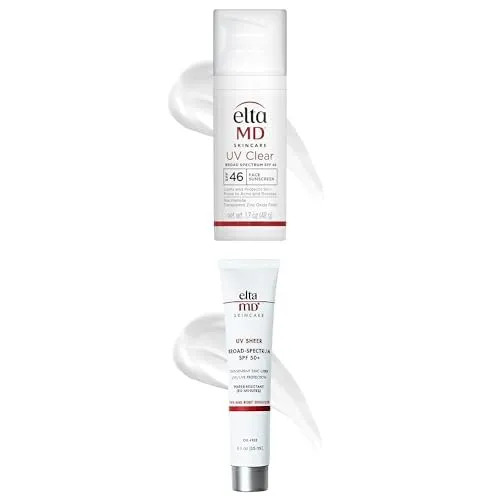 EltaMD UV Sheer Face Sunscreen, SPF 50  No White Cast Sunscreen for Face and Body, Zinc Oxide Sunscreen Formula