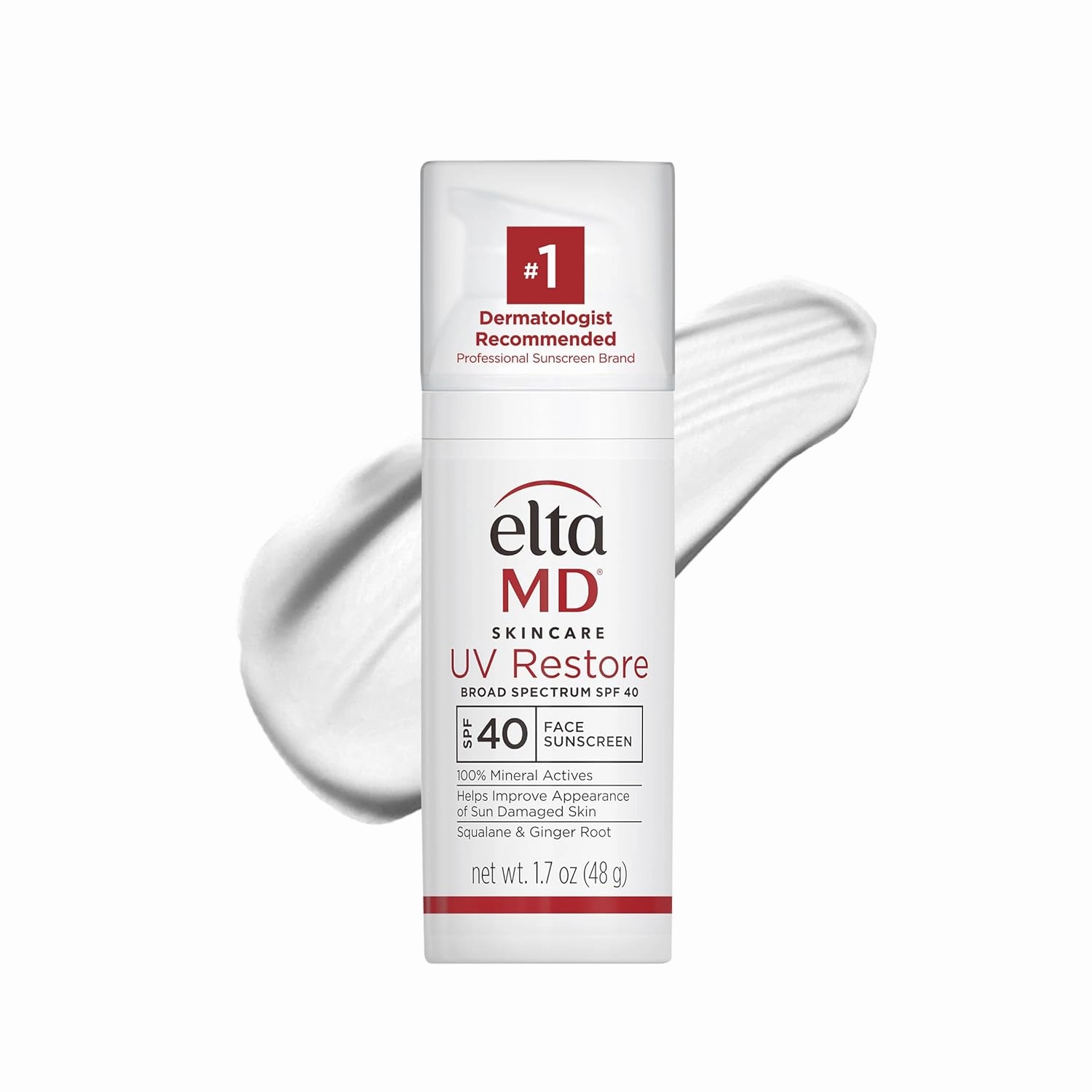 EltaMD UV Restore,Face Sunscreen, SPF 40, Mineral Sunscreen for Sun Damaged Skin Repair, Anti-Aging Zinc Oxide Sunscreen Formula