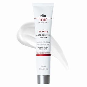 EltaMD UV Sheer Face Sunscreen, SPF 50  No White Cast Sunscreen for Face and Body, Zinc Oxide Sunscreen Formula