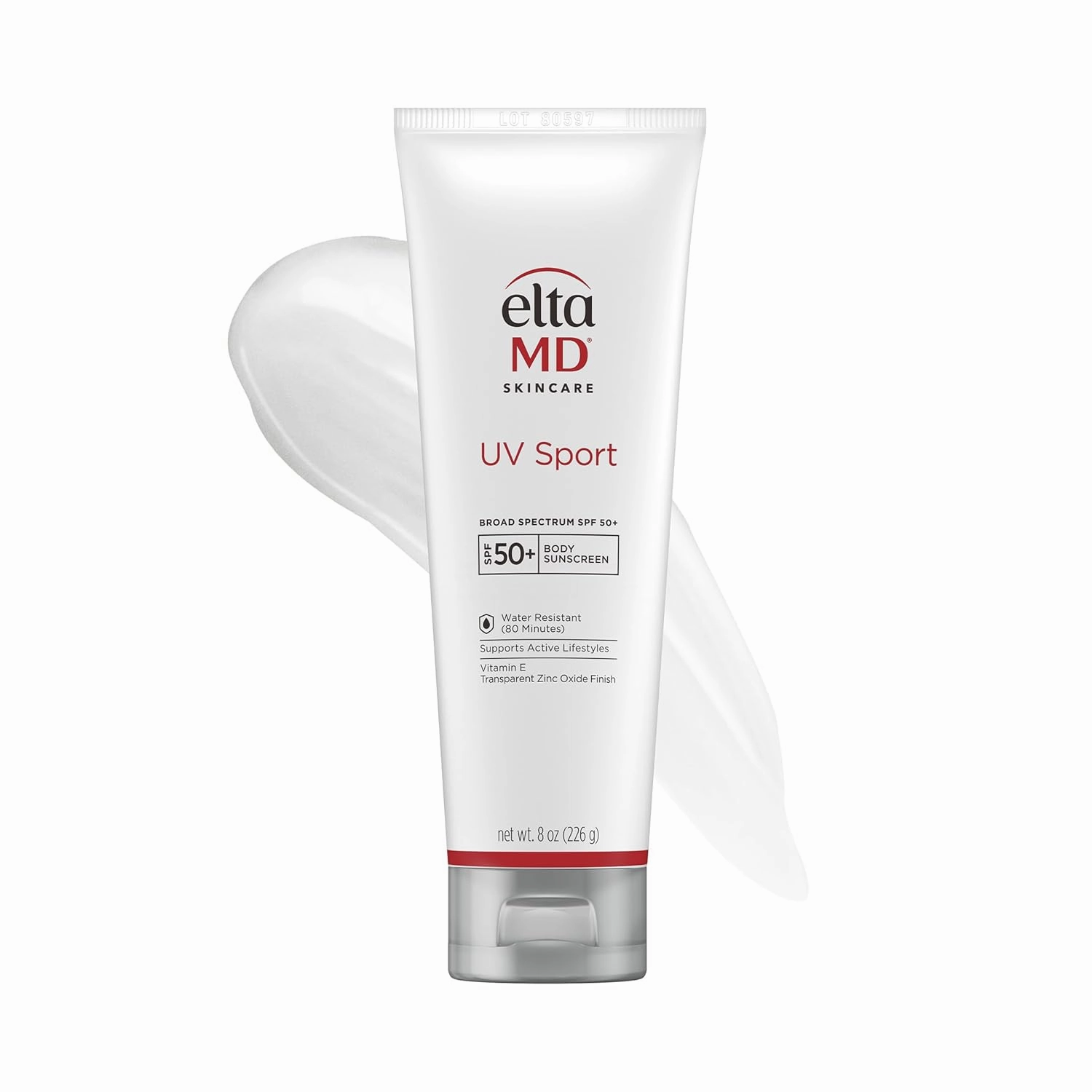 EltaMD UV Sport Sunscreen Lotion, SPF 50 Body Sunscreen, Water and Sweat Resistant, Oil-Free, Zinc Oxide Formula