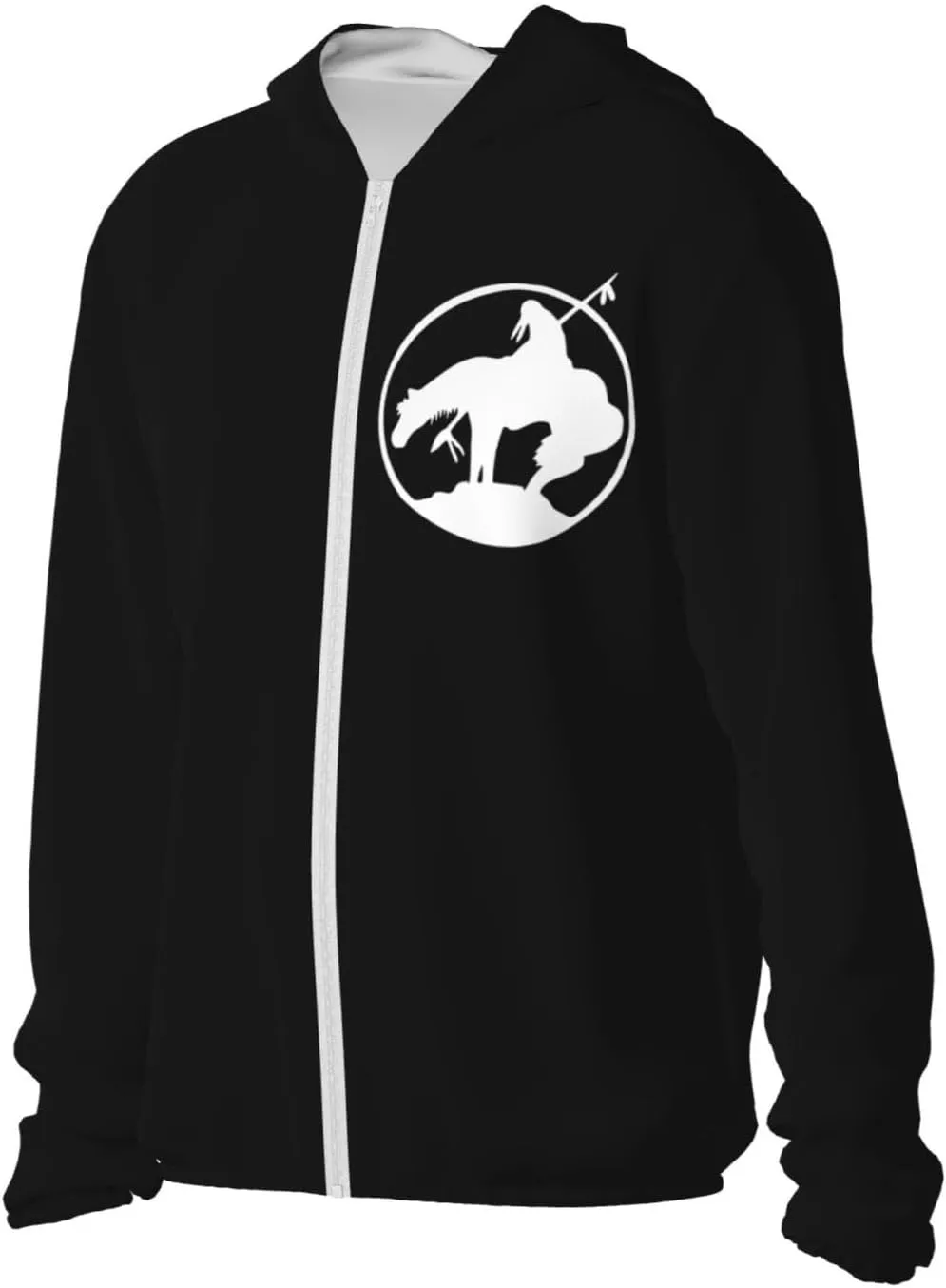 End Trail Native American Indian Warrior Sun Protection Hoodie Sunscreen Hoodie Light Clothes with Zipper for Men Women