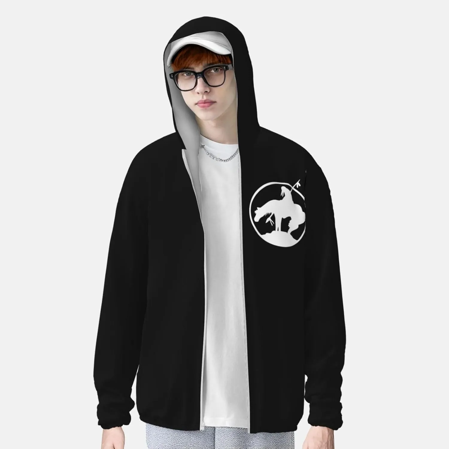 End Trail Native American Indian Warrior Sun Protection Hoodie Sunscreen Hoodie Light Clothes with Zipper for Men Women