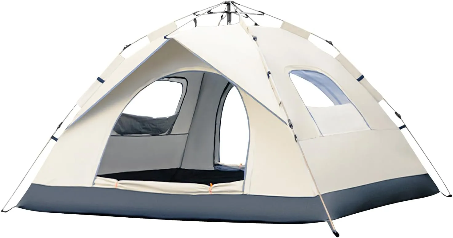 Ergocar Tent, 4-5 Person Family Tent, Dome Tent, Waterproof and Windproof Portable Tent with Portable Bag, Suitable for Terrace Outdoor Camping Activities