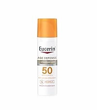 Eucerin Sun Age Defense SPF 50 Face Sunscreen Lotion, Hypoallergenic, Fragrance Free Sunscreen SPF 50 with Hyaluronic Acid, 2.5 Fl Oz Bottle