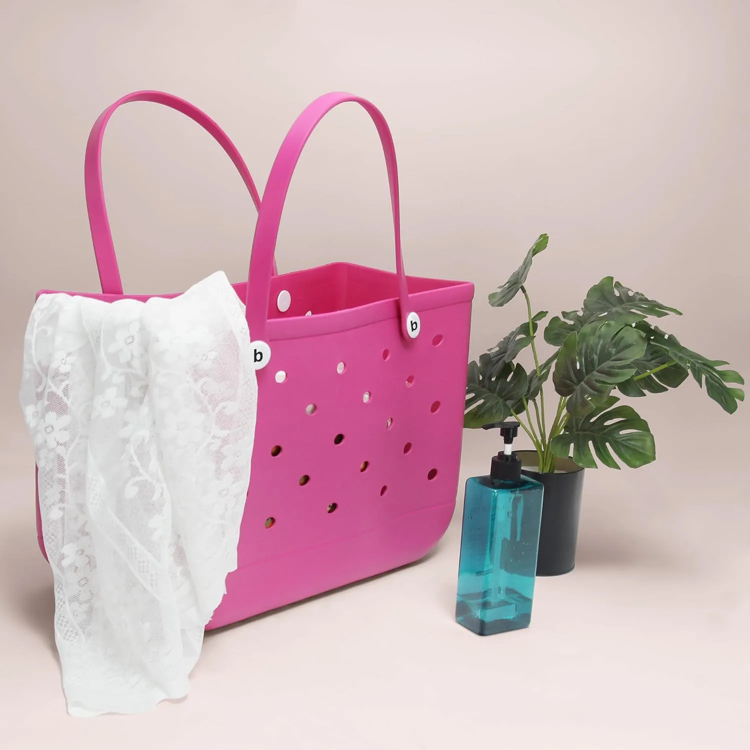 EVA Beach Tote Bag - Waterproof Washable Tip Proof Durable Open Tote Bag for the Beach Boat Pool Sports