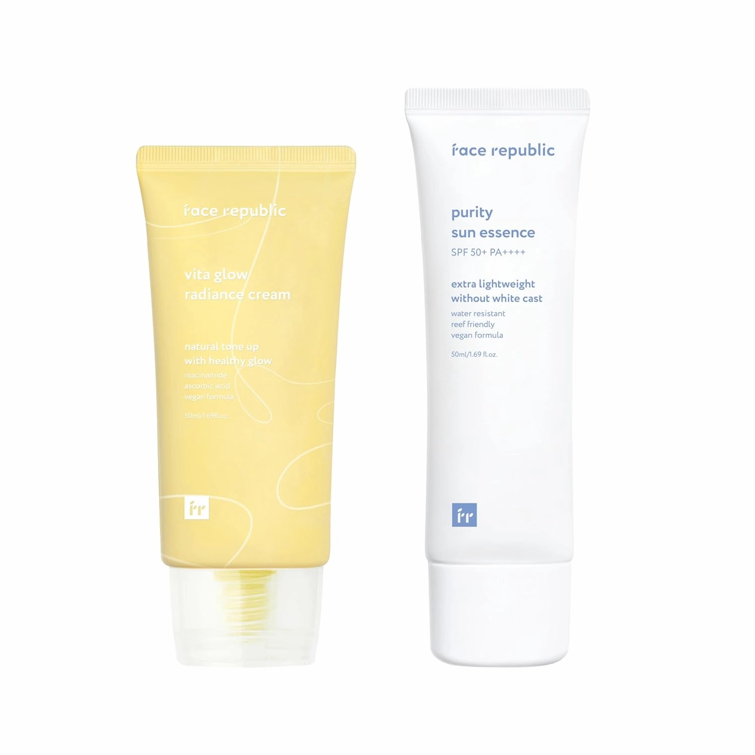 Face Republic - Vita Glow Radiance Cream   Purity Sun Essence | Vitamin Cream | SPF 50  Broad Spectrum UV Sunscreen | Vegan Korean Skin care
