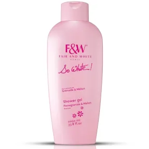FAIR & WHITE So White Refreshing Brightening Body Wash - 1000ml / 33.8 fl oz - Daily Moisturizing Skin Shower Gel, with Pomegranate & Melon Extracts