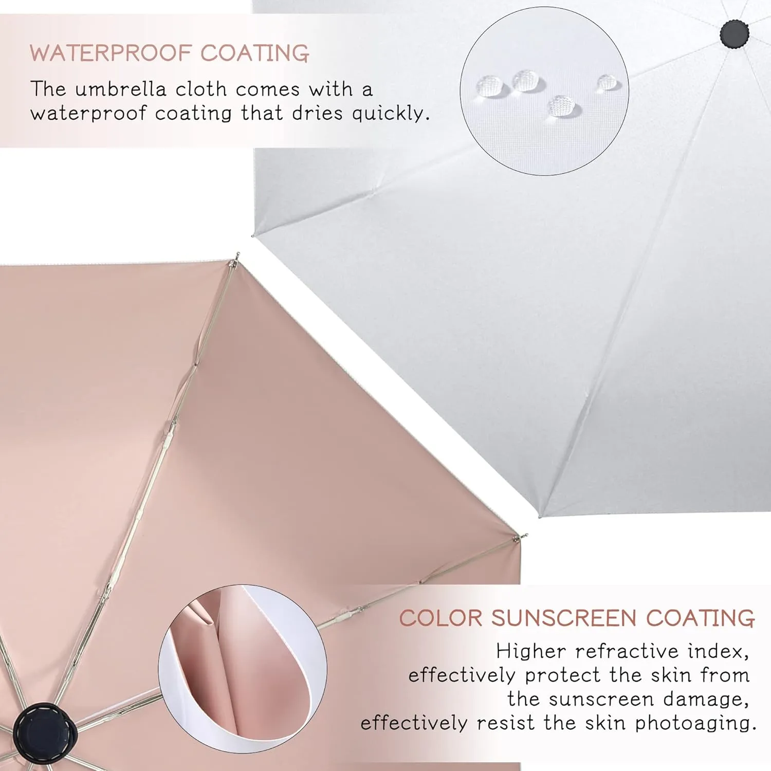 FDJASGY UV Sun Umbrella Compact Folding Travel Umbrella Auto Open Close Compact Folding Rain Umbrellas for Women Men Blocking UV 99.98%