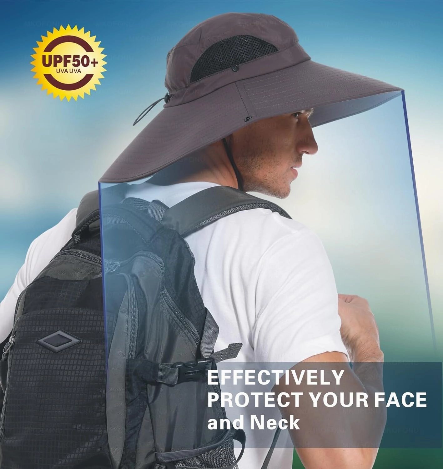for Men & Women Ultra Wide Brim hat UPF50  Waterproof Sun hat Suitable for Fishing Hiking Camping & etc