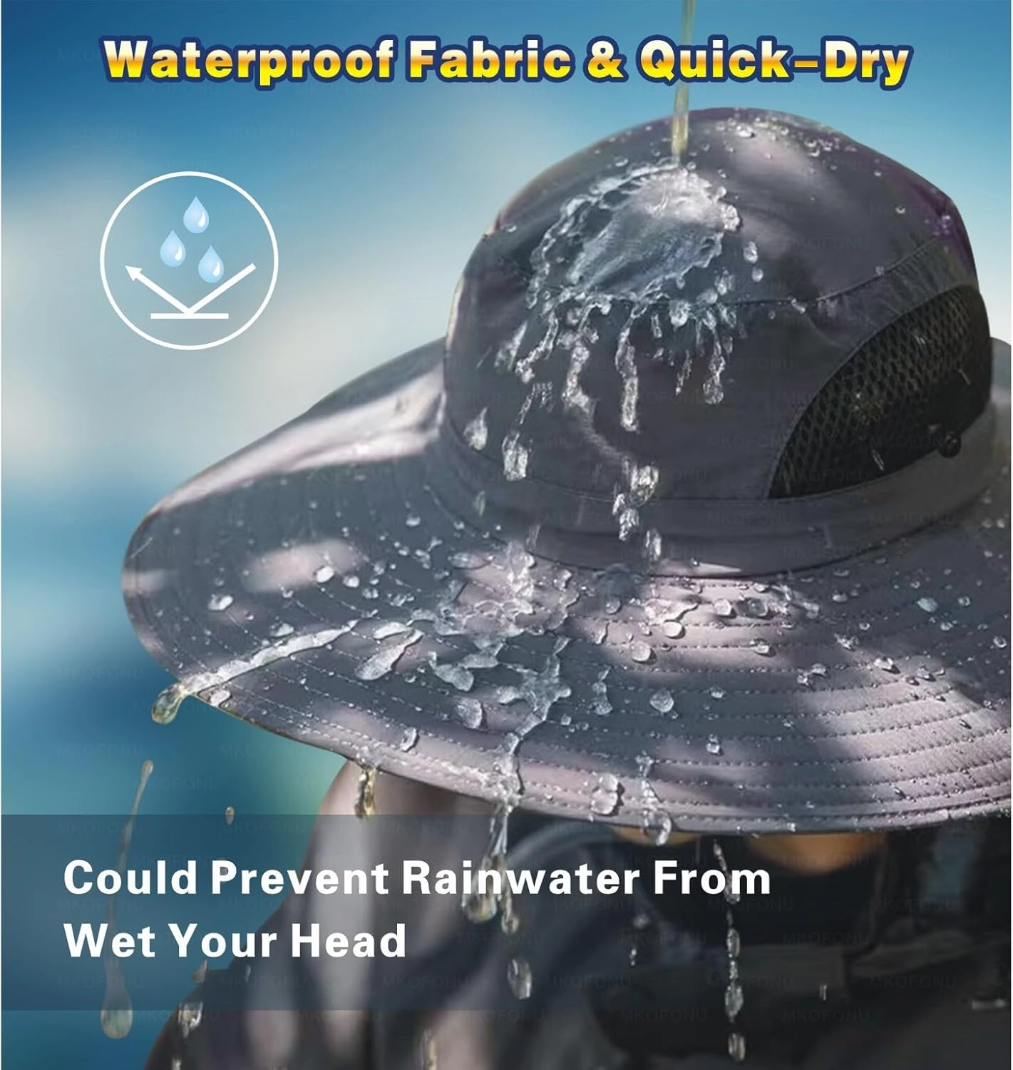 for Men & Women Ultra Wide Brim hat UPF50  Waterproof Sun hat Suitable for Fishing Hiking Camping & etc
