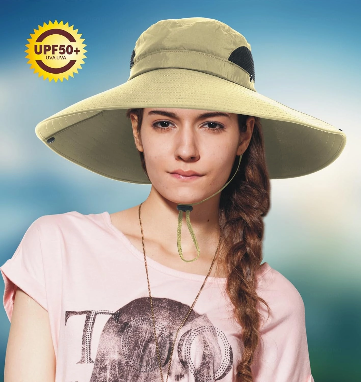 for Men & Women Ultra Wide Brim hat UPF50  Waterproof Sun hat Suitable for Fishing Hiking Camping & etc
