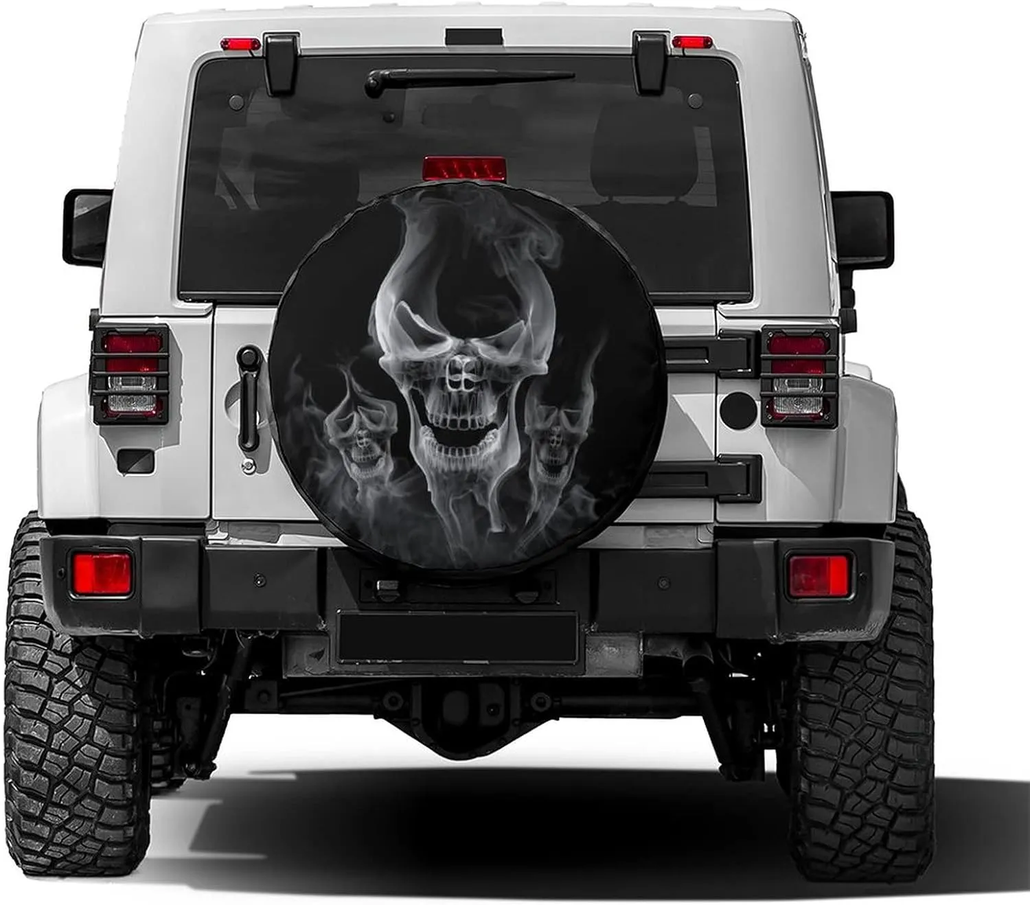 Foruidea Smoke Skull Spare Tire Cover Wheel Tire Cover Fit Trailer, RV, SUV and Many Vehicle 18inch