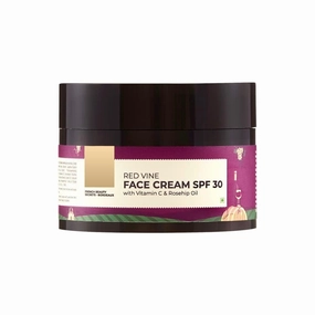 French Red Vine Face Cream with SPF 30 Sunscreen, Rosehip Oil & Vit C For Anti Ageing, Sun Protection PA   , Daily Use,For All Skin, Men & Women, 50g 1.76 Floz