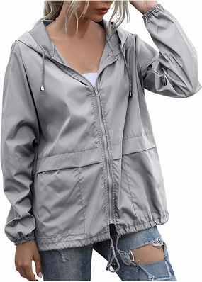 FRMUIC Rain Jackets for Women Waterproof Lightweight Hooded Rain Coats for Hiking Travel Outdoor Windbreaker Travel Jacket