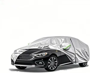 Full Car Cover for Ford Focus, 3-Layer Protection, Customized All Weather Protection, with Storage Pocket, Model Specific Design 300D Oxford Cloth   Reflective Tape (for Ford Focus 2012-2018)