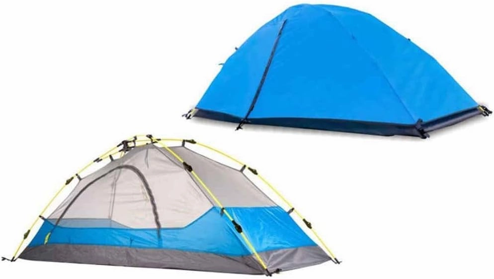 Fully Automatic Double Tent,Layer Waterproof Sunscreen Tent Outdoor Individual Four Seasons Ultralight Family Tent,Blue