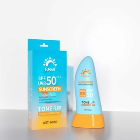 FUNAN Face Sunscreen SPF 50 ，Waterfull Tone-Up Sunscreen Serum，Base lotion Color Correcting，Oil Free & Oxybenzone Free，2.1 Fl Oz