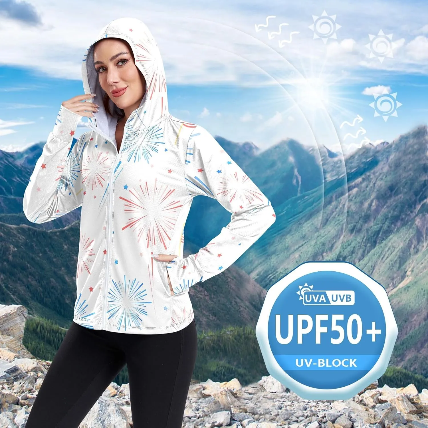 GAIGEO Exotic Tropical Plants Green Women Jacket Active UPF 50  Womens Summer Jackets, Secure Pockets, S