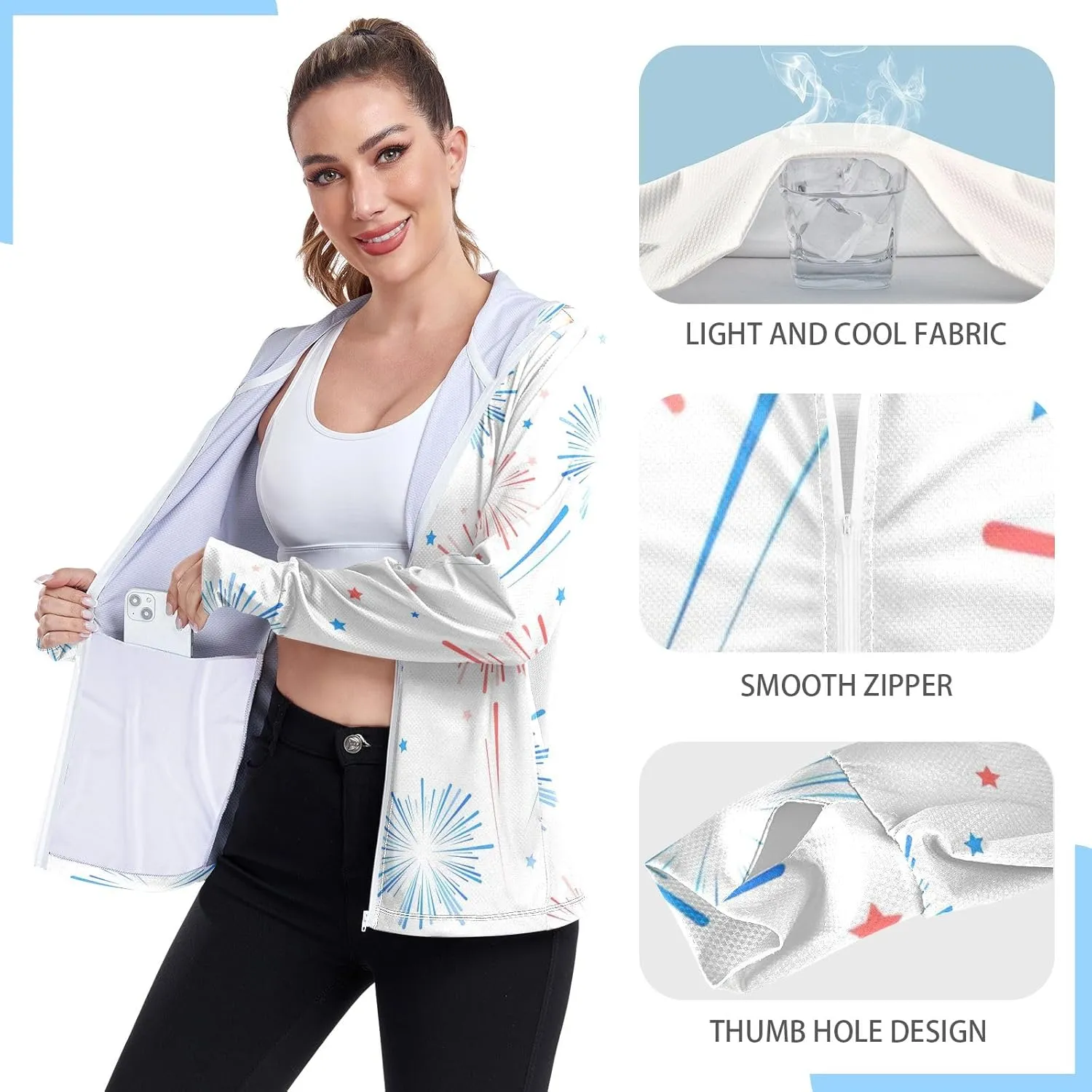 GAIGEO Exotic Tropical Plants Green Women Jacket Active UPF 50  Womens Summer Jackets, Secure Pockets, S