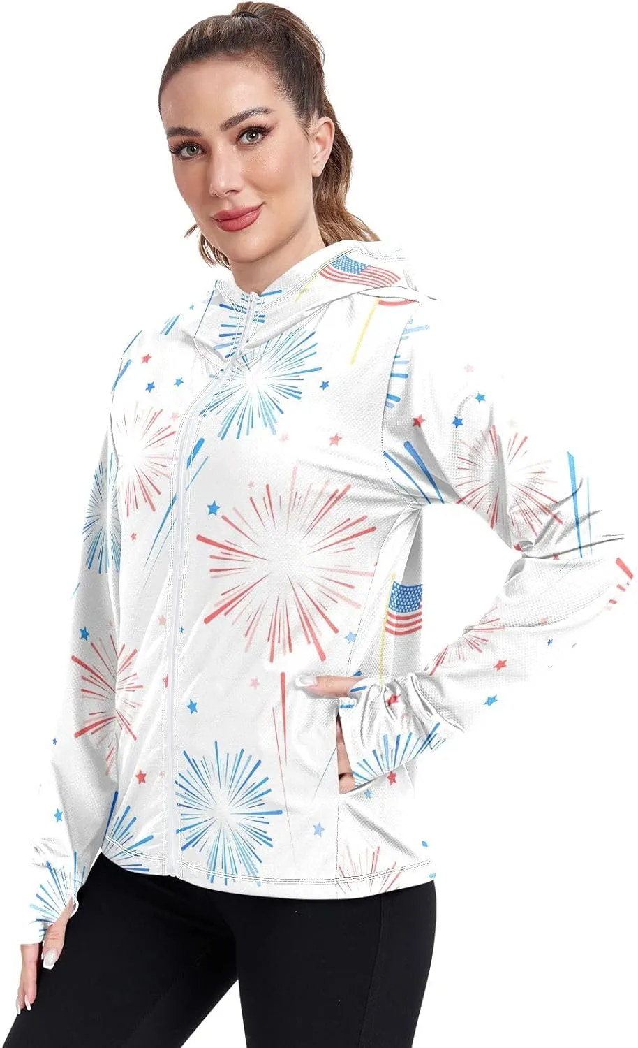 GAIGEO Exotic Tropical Plants Green Women Jacket Active UPF 50  Womens Summer Jackets, Secure Pockets, S