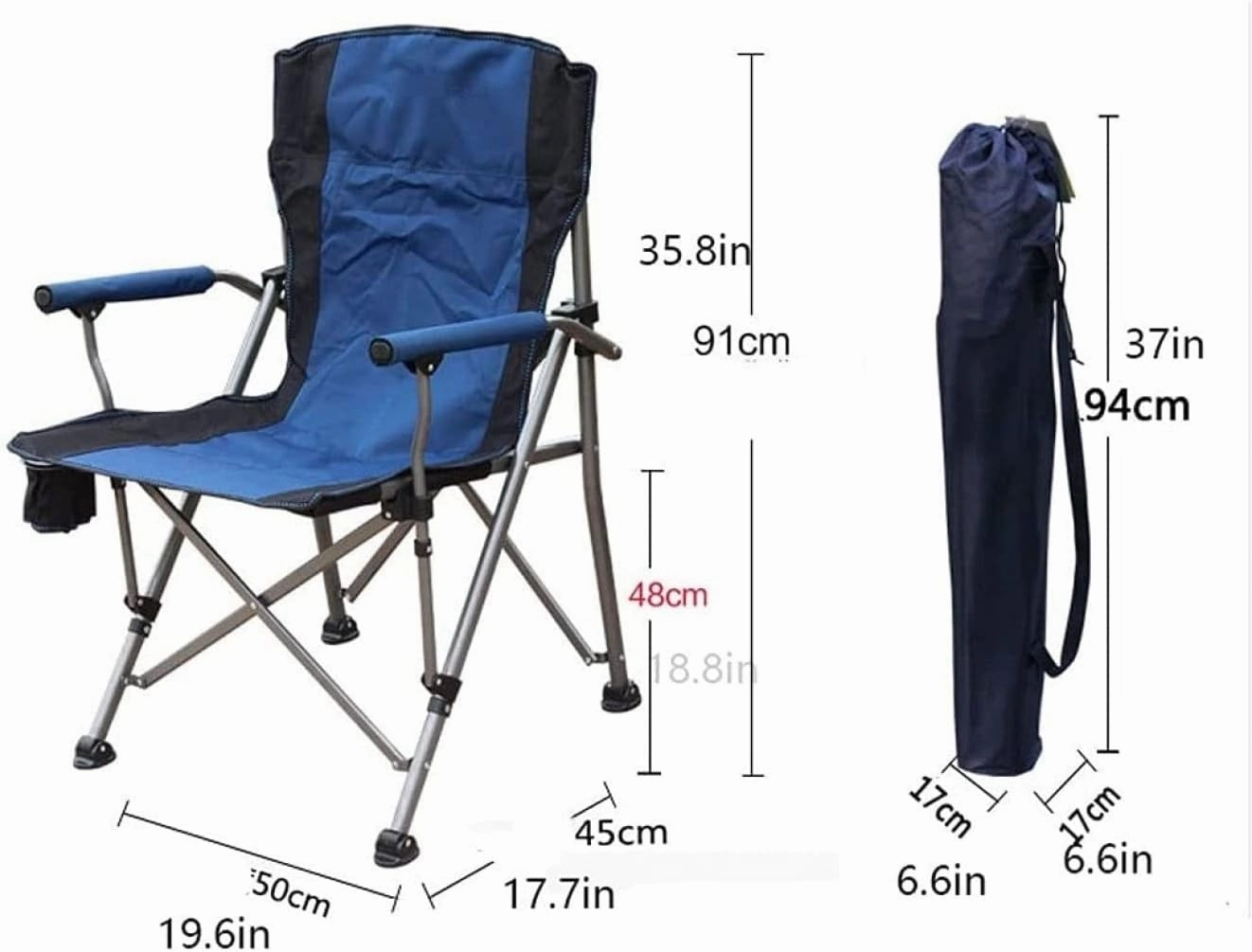 GaRcan Easy to Assemble Folding Chair with Cup Holder Outdoor Portable Lawn Adults Chairs Mesh Side Pockets Can Support 308 Pounds Camping Trip Portable (Green)