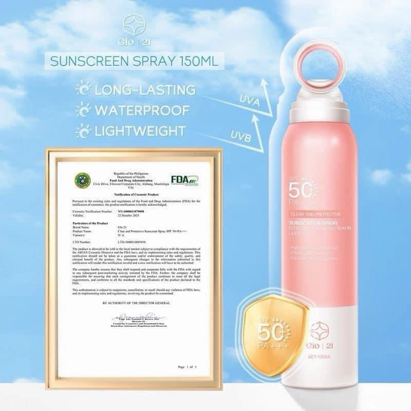 Glo21 Sunscreen Spray SPF50  150ml