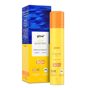 Glow  Dewy Sunscreen Gel SPF 50  PA     with Papaya & Vitamin C | Broad Spectrum SPF 50  PA     | UVA/B & Blue Light Protection For Glowing & Sun Protected Skin - 50 g