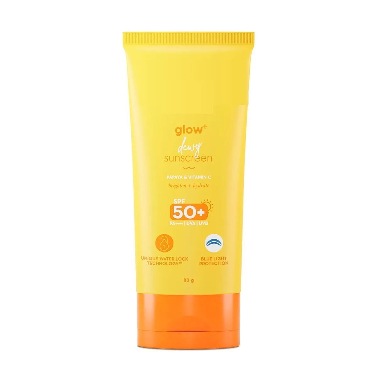 Glow  Dewy Sunscreen SPF 50 PA     | For Oily Skin | UVA/B & Blue Light Protection | Fragrance-Free | For Men & Women | 80g
