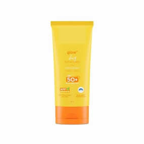 Glow  Dewy Sunscreen Gel SPF 50  PA     with Papaya & Vitamin C | Broad Spectrum SPF 50  PA     | UVA/B & Blue Light Protection,For Glowing & Sun Protected Skin - 80 g