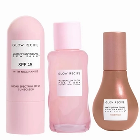 Glow Recipe SPF Dew Balm Sunscreen Stick (0.58 oz)   PHA   BHA Face Toner (40 ml)   Hue Drops Tinted Serum, Bronzer & Highlighter (40 ml)