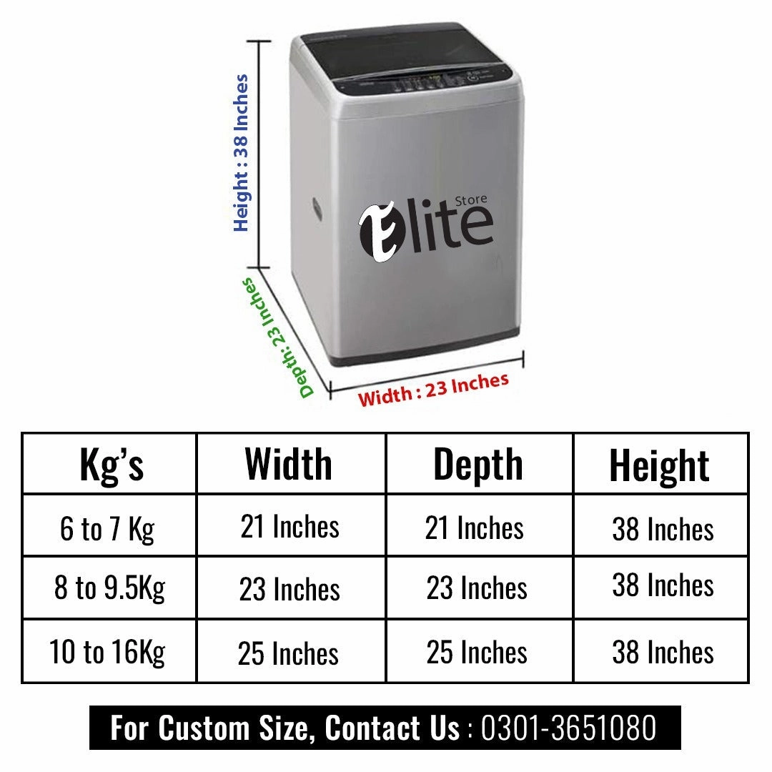 Grey Color Zip Open Close 100% Waterproof Front Loaded Washing Machine Cover (All Sizes Available)
